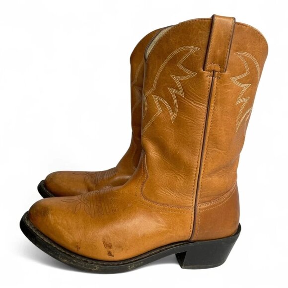 Durango Carmel Brown Leather Biker Western Cowboy Biker Boots Men's 9.5 D - Picture 6 of 14